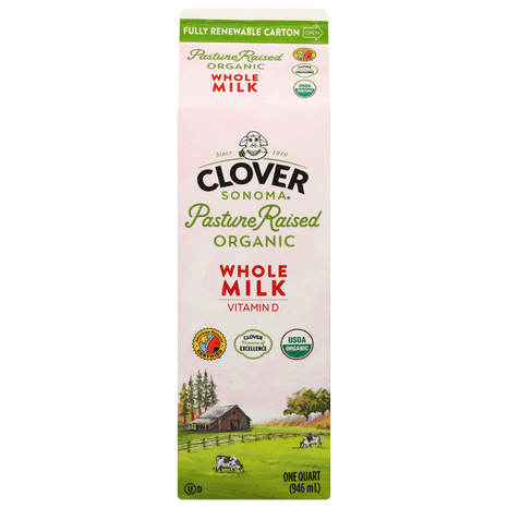Clover Sonoma Organic Whole Milk Vitamin D Quart