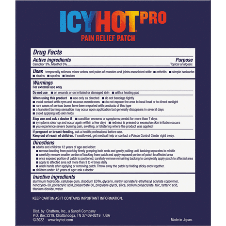 Icy Hot Pain Relief, Extra Strength, Patch