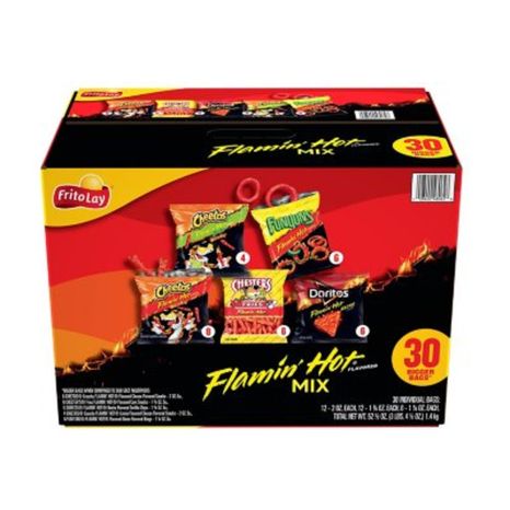 Frito Lay Flamin' Hot Mix Variety 52.5 Oz 30 Count