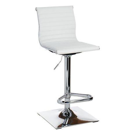 Crosby St Maxwell Adjustable Faux Leather Barstool - White