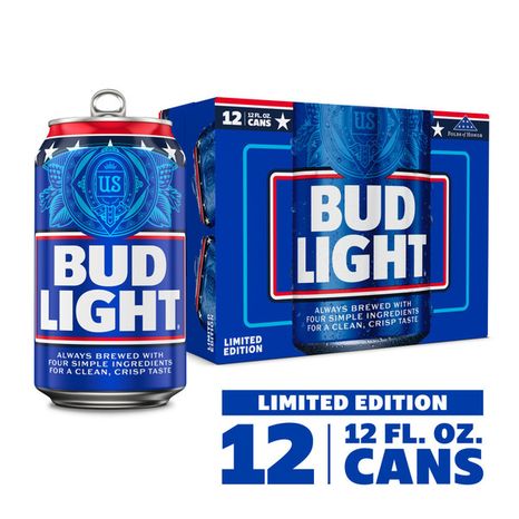 Bud Light American Lager Beer 12 Pack, 12 Fl Oz Cans