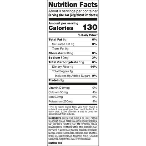 Harvest Snaps Green Pea Snacks, Baked, Caesar