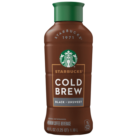 Starbucks Coffee Beverage, Premium, Black, Unsweet, Cold Brew