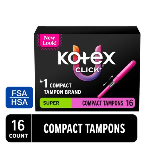 U by Kotex Click Compact Unscented Tampons, Super