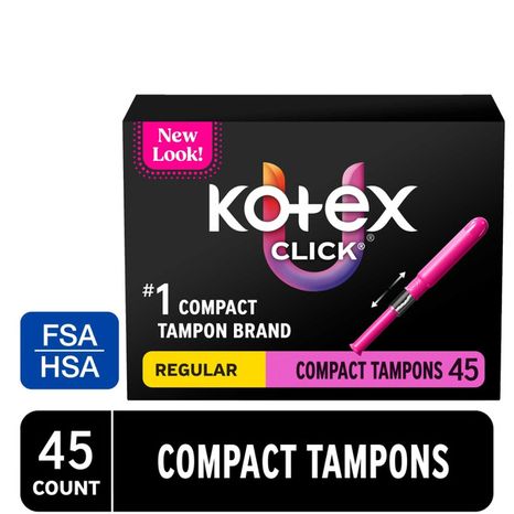 U by Kotex Click Compact Unscented Tampons, Regular