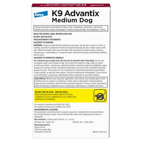 K9 Advantix Flea, Tick and Mosquito Prevention, for medium dogs 11-20 lbs