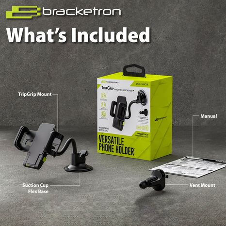 Bracketron Black TripGrip Car Holder For Most Cell Phones