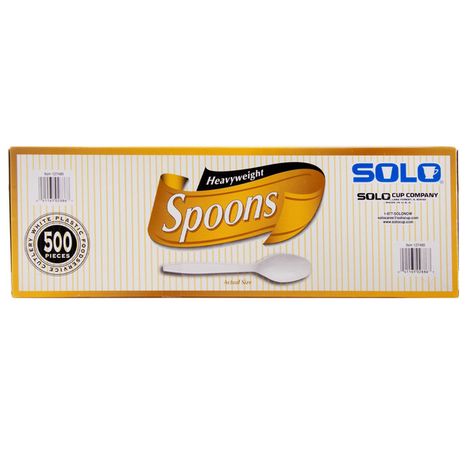 SOLO White Heavy Plastic Spoons