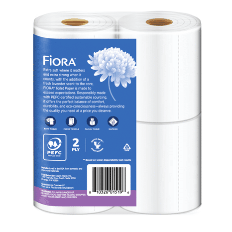 Fiora 2-Ply Extra Soft Extra Strong Lavender Double Rolls Bath Tissue