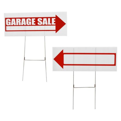 Jot Garage Sale Signs with Stakes, 18 x 6.4 in