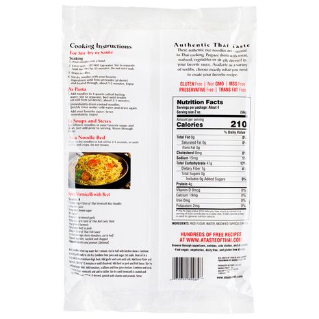 A Taste of Thai Vermicelli Rice Noodles, Angel Hair