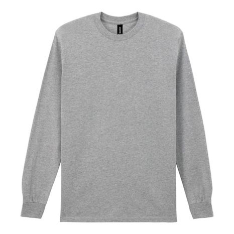 Gildan Men's Long Sleeve Crew Neck Adult T-Shirt - Grey - 2XL