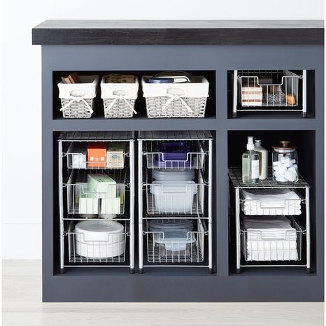 The Container Store Double Drawer Wire Pull-Out Cabinet Organizer - 10-5/8" x 16-1/2" x 11-3/4"