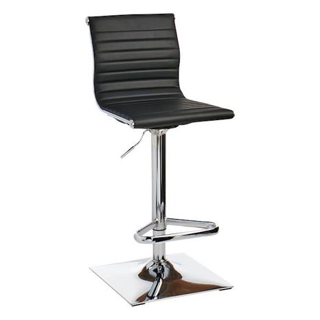 Crosby St Maxwell Adjustable Faux Leather Barstool - Black