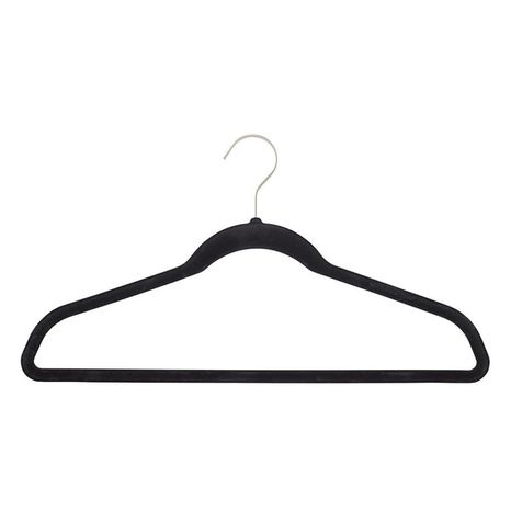 The Container Store Non-Slip Velvet Suit Hanger, 17-1/2 x 1/4 x 9 in - Black