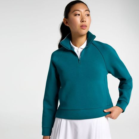 CALIA Women's Golf Soft Scuba 1/4 Zip Sweatshirt, M - Emerald Falls