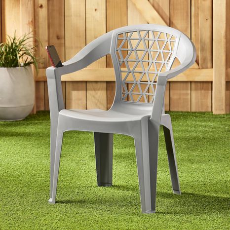 Adams Manufacturing Patio Stackable Frame Stationary Conversation Chair's with Solid Seat 8220-13-3700