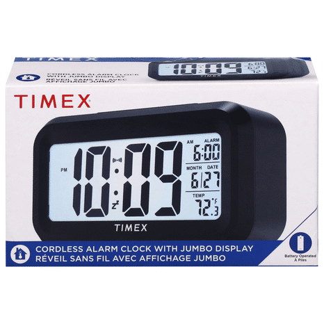 Timex Alarm Clock, with Jumbo Display, Cordless