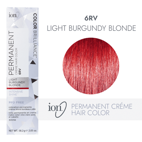 ion Permanent Creme Hair Color - 6RV Light Burgundy Blonde