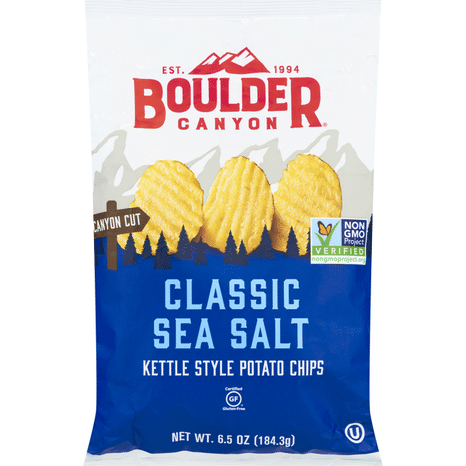 Boulder Canyon Potato Chips, Classic Sea Salt, Kettle Style