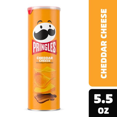 Pringles Cheddar Cheese Potato Crisps Chips, Lunch Snacks, 5.5 oz