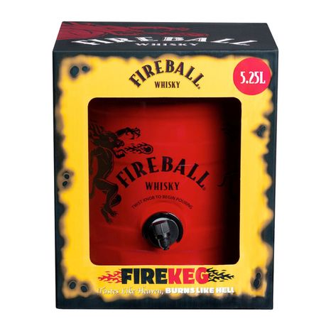 Fireball Cinnamon Whiskey Firekeg, Cinnamon Whisky, Liquor, 66 Proof