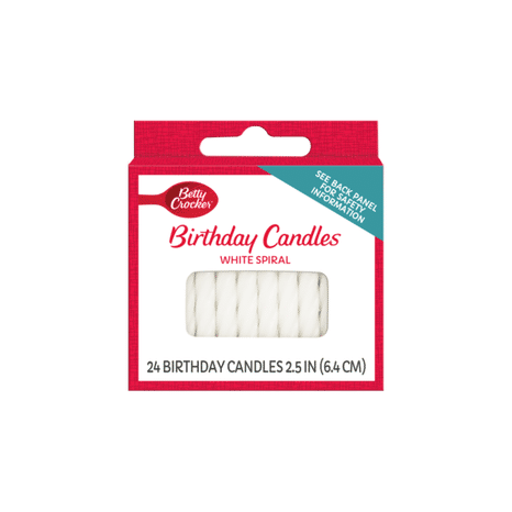 Betty Crocker Birthday Candles, White Spiral