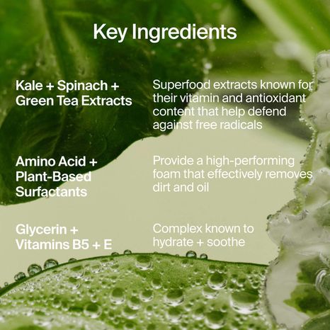Youth To The People Superfood Cleanser Face Wash Kale + Green Tea Spinach Vitamins