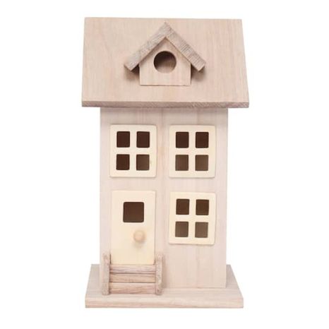 ArtMinds 7.5" Assorted Unfinished Wood Townhouse Birdhouse