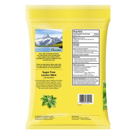 Ricola Sugar Free LemonMint Herb Throat Drops, 210 ct
