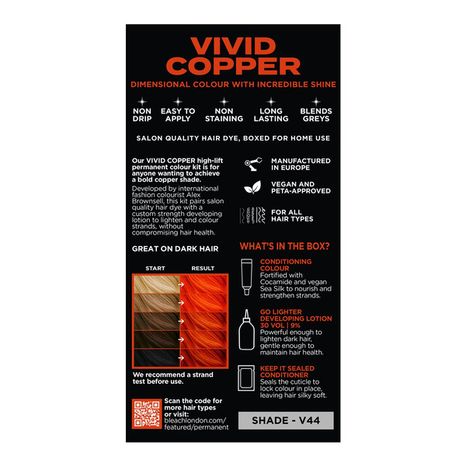 Bleach London Permanent Hair Dye Kit - Vivid Copper