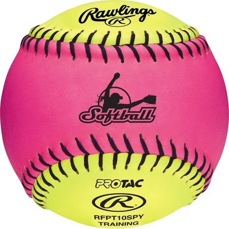 Rawlings 10" Optic Yellow & Pink Protac Training Softball