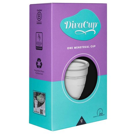 DivaCup Model 2 Reusable Heavy Flow Menstrual Cup with Carrying Case