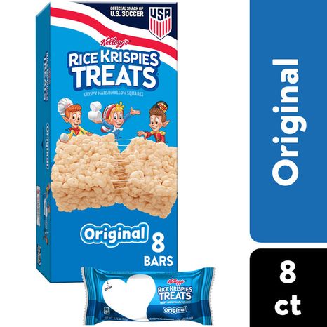 Kellogg's Rice Krispies Treats Original Crispy Marshmallow Squares, Kids Snacks, Single Serve