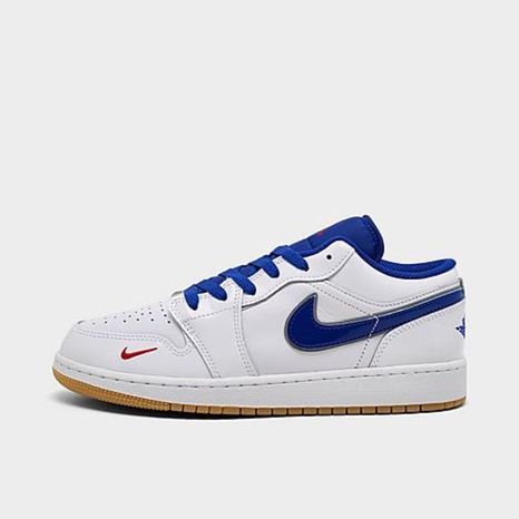 Nike Big Kids' Retro 1 Low SE Casual Shoes, Size 6.0 - White/Old Royal/Gum Yellow/University Red