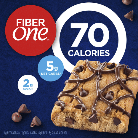 Fiber One Chocolate Chip Cookie Brownies, 70 Calories