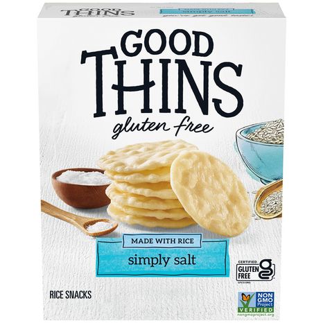 GOOD THINS Simply Salt Gluten Free Rice Snack Crackers