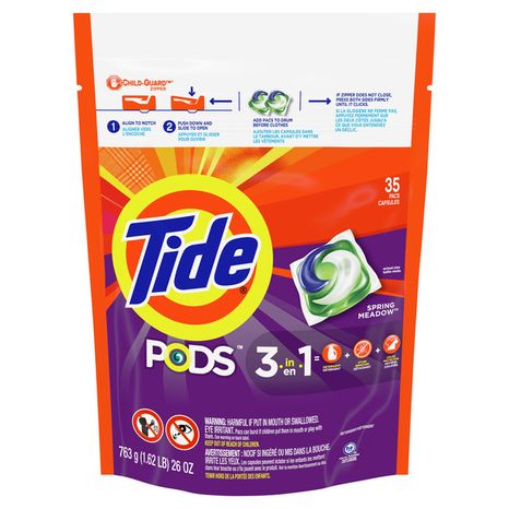Tide Pods Liquid Detergent Pacs, Spring Meadow