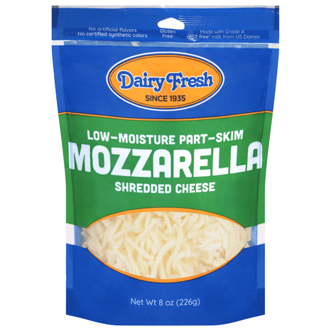 Dairy Fresh Shredded Cheese, Mozzarella, Part-Skim, Low-Moisture