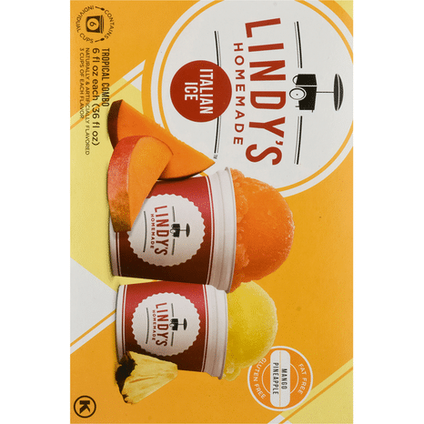 Lindy's Homemade Italian Ice, Mango/Pineapple, Tropical Combo