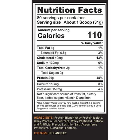 Optimum Nutrition Gold Standard 100% Whey Protein Powder, Vanilla, 80 Servings