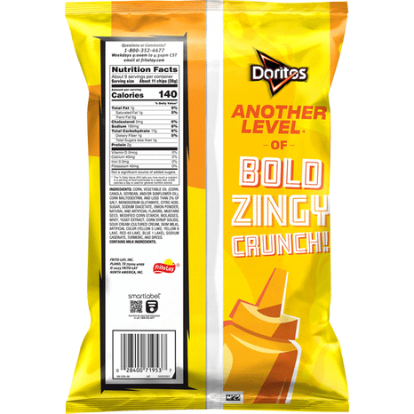 Doritos Tortilla Chips Hot Mustard Flavored