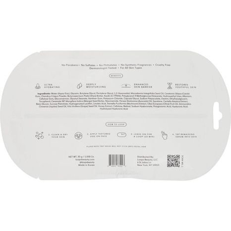 LOOPS Face Mask, Ultra Hydration, Dew Cloud