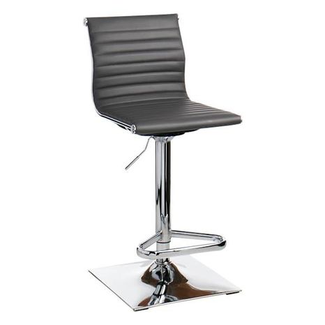 Crosby St Maxwell Adjustable Faux Leather Barstool - Grey