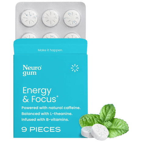 Neuro Energy & Focus Gum w/ Caffeine, L-theanine