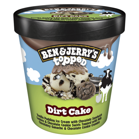 Ben & Jerry's Dirt Cake Topped Vanilla Pudding Ice Cream Pint