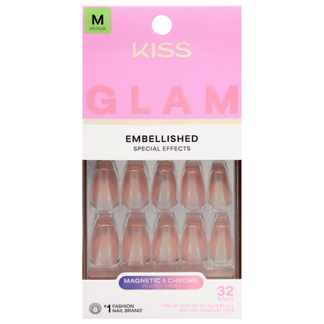 KISS Dusk Mirage Embellished Medium Nails