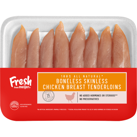 Meijer 100% All Natural Boneless Skinless Chicken Breast Tenderloins