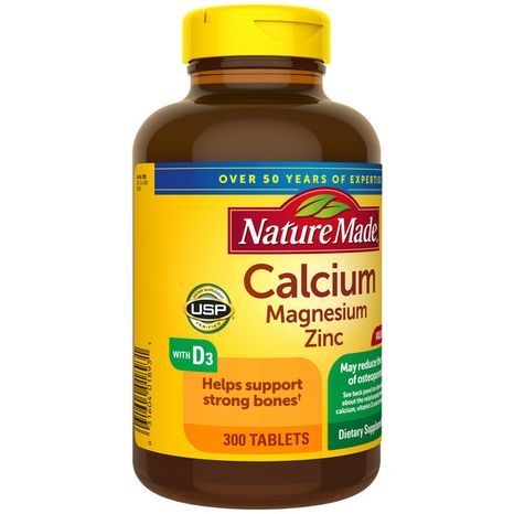 Nature Made Calcium Magnesium Zinc with Vitamin D3 Tablets