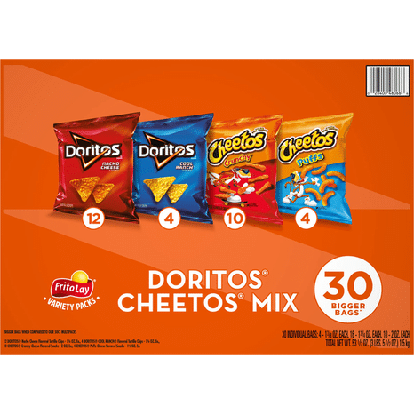 Frito Lay Doritos Cheetos Mix, Bigger Bags